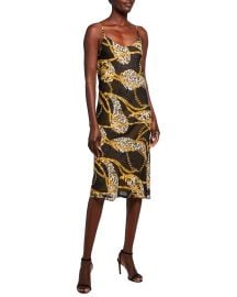 Loyd Ford Reversible Animal  amp  Chain Print Midi Slip Dress at Neiman Marcus